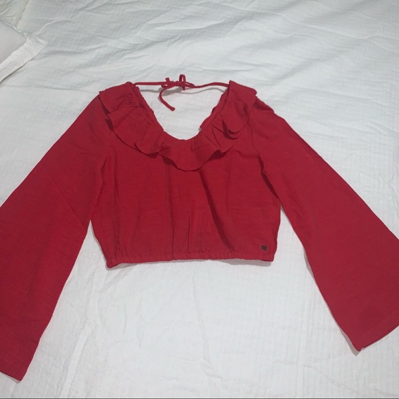 Roxy Bell Sleeve Crop Top - NWT - Picture 8 of 13